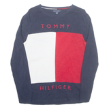 TOMMY HILFIGER Womens Jumper Blue Tight Knit L