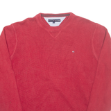 TOMMY HILFIGER Mens Jumper Red Tight Knit L
