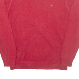 TOMMY HILFIGER Mens Jumper Red Tight Knit L