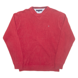 TOMMY HILFIGER Mens Jumper Red Tight Knit L