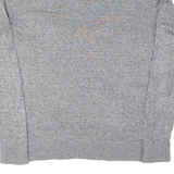 HOLLISTER Womens Jumper Grey V-Neck 90s Tight Knit M