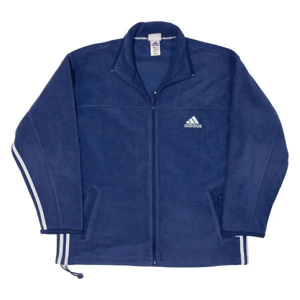 ADIDAS Mens Fleece Jacket Blue L