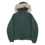 TIMBERLAND Mens Parka Jacket Green Nylon Hooded S