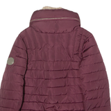 DIESEL Womens Puffer Jacket Maroon Hooded M