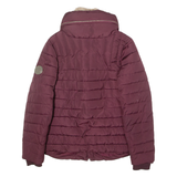 DIESEL Womens Puffer Jacket Maroon Hooded M