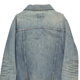 MOTO Distressed Mens Denim Jacket Blue S