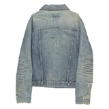 MOTO Distressed Mens Denim Jacket Blue S