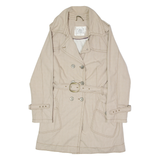 S.OLIVER Womens Trench Coat Beige Houndstooth UK 12