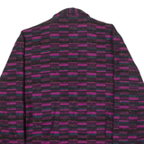 DIVINA OF SWITZERLAND Womens Blazer Jacket Purple Knit Wool 90s Crazy Pattern UK 10