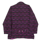 DIVINA OF SWITZERLAND Womens Blazer Jacket Purple Knit Wool 90s Crazy Pattern UK 10