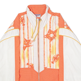 REEBOK Womens Windbreaker Jacket Orange 90s Crazy Pattern UK 12