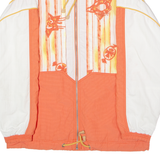 REEBOK Womens Windbreaker Jacket Orange 90s Crazy Pattern UK 12