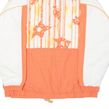 REEBOK Womens Windbreaker Jacket Orange 90s Crazy Pattern UK 12