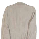 MAX&CO Womens Blazer Jacket Beige Wool Houndstooth UK 10