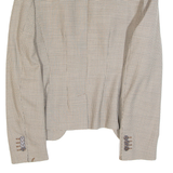 MAX&CO Womens Blazer Jacket Beige Wool Houndstooth UK 10