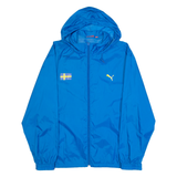 PUMA Swedish Mens Rain Jacket Blue Nylon Hooded S