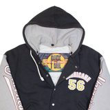 PURE MOTION Quilted Miami Hurricanes Football Team Womens Varsity Jacket Black 90s USA L