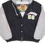 PURE MOTION Quilted Miami Hurricanes Football Team Womens Varsity Jacket Black 90s USA L