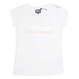 BARBOUR Womens T-Shirt White UK 8