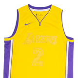 NIKE Lakers 2 Ball Mens Vest Yellow Sleeveless USA V-Neck M
