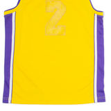 NIKE Lakers 2 Ball Mens Vest Yellow Sleeveless USA V-Neck M