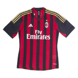 ADIDAS AC Milan Mens Football Shirt Jersey Red V-Neck S