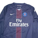 NIKE Paris 7 Paskal Mens Football Shirt Jersey Blue Long Sleeve V-Neck L