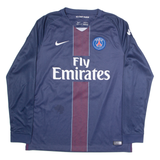 NIKE Paris 7 Paskal Mens Football Shirt Jersey Blue Long Sleeve V-Neck L