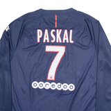 NIKE Paris 7 Paskal Mens Football Shirt Jersey Blue Long Sleeve V-Neck L