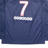 NIKE Paris 7 Paskal Mens Football Shirt Jersey Blue Long Sleeve V-Neck L
