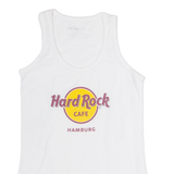 HARD ROCK CAFE Hamburg Womens Band Vest White Sleeveless S