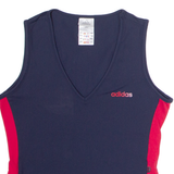 ADIDAS Womens T-Shirt Black Sleeveless V-Neck XS
