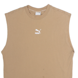 PUMA Mens T-Shirt Brown Sleeveless S
