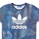 ADIDAS Womens T-Shirt Blue UK 6