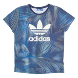 ADIDAS Womens T-Shirt Blue UK 6