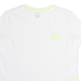 ADIDAS Drawstring Mens T-Shirt White V-Neck M