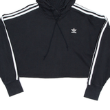 ADIDAS Cropped Womens Black Hoodie UK 6