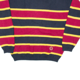 TOMMY HILFIGER Mens Patterned Jumper Black Striped Tight Knit L