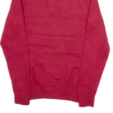 CHAPS Mens Jumper Red 1/4 Zip Tight Knit S
