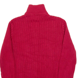 CHAPS Womens Cardigan Red 1/2 Zip Cable Knit L