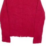 CHAPS Womens Cardigan Red 1/2 Zip Cable Knit L