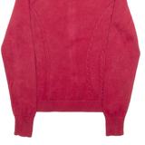 TOMMY HILFIGER Womens Cardigan Red High Neck Cable Knit M