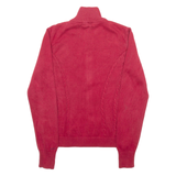TOMMY HILFIGER Womens Cardigan Red High Neck Cable Knit M