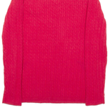 TOMMY HILFIGER Mens Jumper Red V-Neck Cable Knit M
