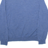 CALVIN KLEIN Mens Jumper Blue V-Neck Tight Knit Wool L