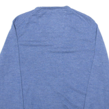 CALVIN KLEIN Mens Jumper Blue V-Neck Tight Knit Wool L