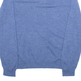 CALVIN KLEIN Mens Jumper Blue V-Neck Tight Knit Wool L