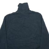 NAUTICA Mens Jumper Blue 1/4 Zip Tight Knit XL