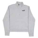 PUMA Womens Sweatshirt Grey 1/4 Zip M