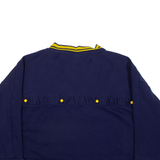 PUMA Cropped Popper Sleeves Womens Sweatshirt Blue V-Neck UK 16